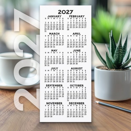 2027 Calendar - Modern Minimalist Card