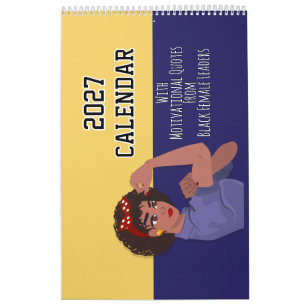2027 Calendar Motivational Quotes Black Girl Women