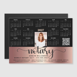 2027 Calendar Notary Copper Black QR Code Magnet