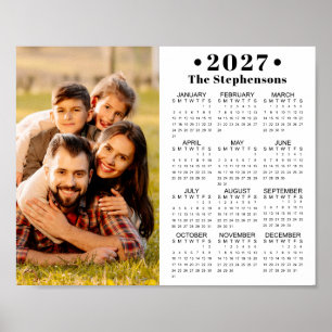 2027 Calendar One Photo Personalized Poster