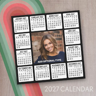 2027 Calendar - Photo in the Center Holiday Card