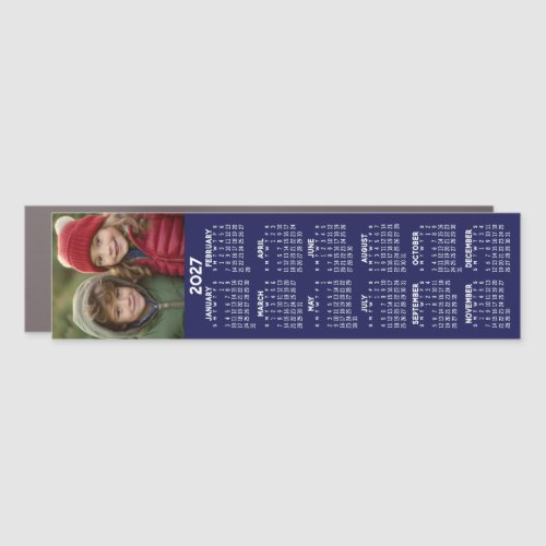 2027 Calendar - Photo Modern Minimal Tall Large Car Magnet