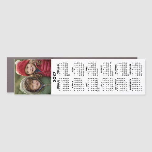 2027 Calendar - Photo Modern Minimal Tall Large Car Magnet