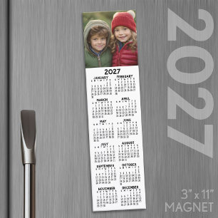 2027 Calendar - Photo Modern Minimal Tall Large Car Magnet