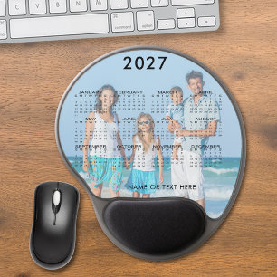 2027 Calendar Photo Overlay Custom Gel Mouse Pad