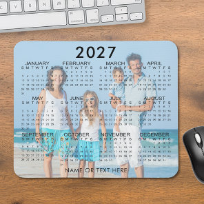2027 Calendar Photo Overlay Custom Mouse Pad