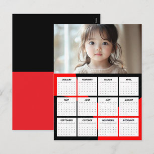 2027 Calendar Photo Year View Modern Minimal Holiday Postcard