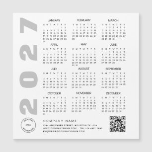 2027 Calendar QR Code Company Logo Giveaway