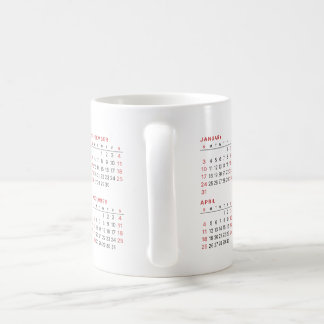 2027 Calendar Sunday Start Black Red Mug
