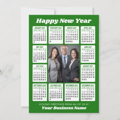 2027 Calendar - Vertical Business Photo Holiday Card