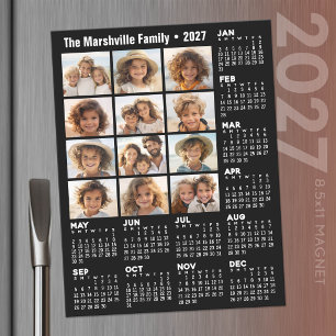 2027 Calendar with 12 Photos - Year Magnetic Dry Erase Sheet
