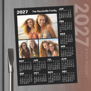 2027 Calendar with 3 Photos - Year Magnetic Dry Erase Sheet