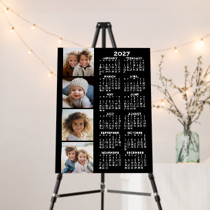 2027 Calendar with 4 Photo Collage Foam Board