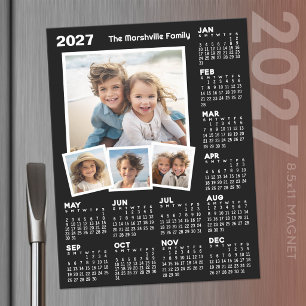 2027 Calendar with 4 Photos - Year Magnetic Dry Erase Sheet
