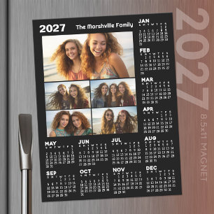 2027 Calendar with 5 Photos - Year Magnetic Dry Erase Sheet