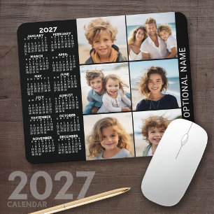 2027 Calendar with 6 Photo Collage Mouse Pad