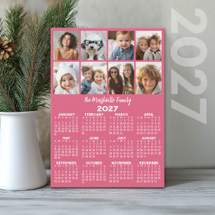 2027 Calendar with 8 Photos - Mod Minimal Holiday Card