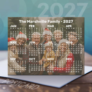 2027 Calendar with Background Photo Holiday Postcard