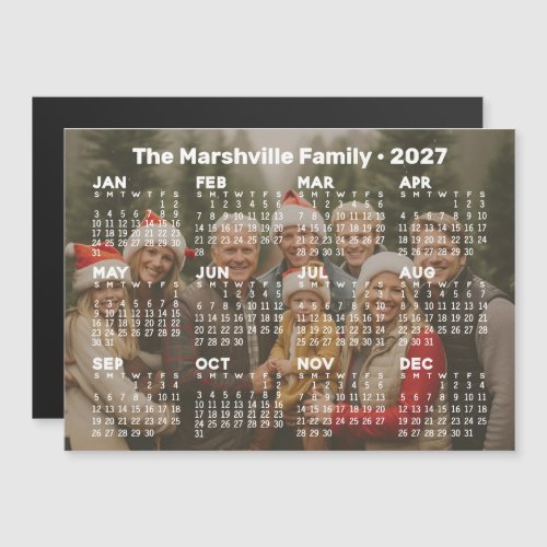 2027 Calendar with Background Photo Magnetic Card