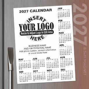 2027 Calendar with logo Contact Information Magnetic Dry Erase Sheet