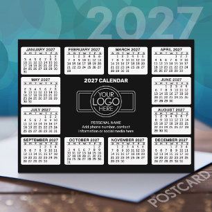2027 Calendar with logo Contact Information Postcard