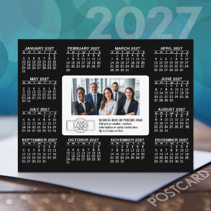 2027 Calendar with logo Contact Information Postcard