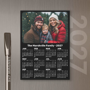 2027 Calendar with Photo Custom Text Magnetic Card