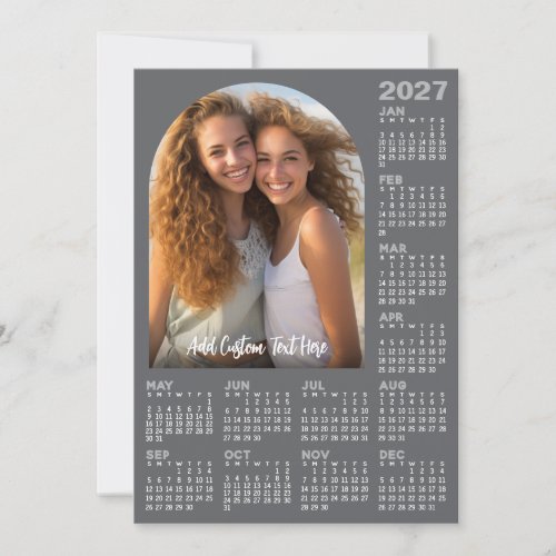 2027 Calendar with Photo - Full Year Flat Card