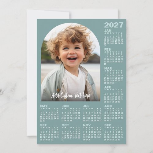 2027 Calendar with Photo - Full Year Flat Card