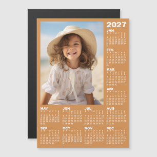 2027 Calendar with Photo - Full Year Magnetic Card
