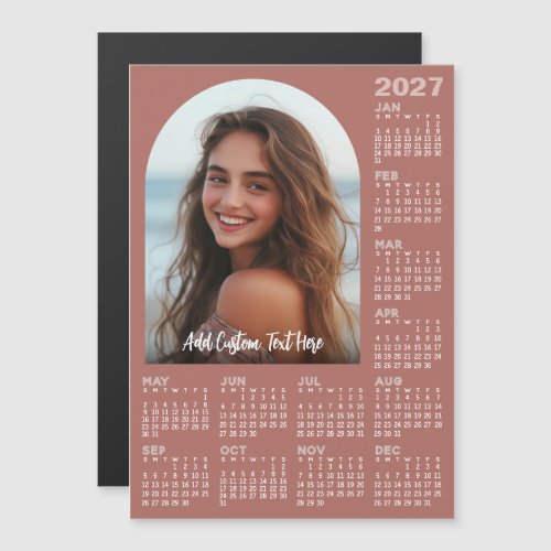 2027 Calendar with Photo - Full Year Magnetic Card