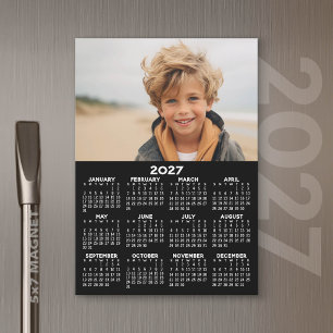 2027 Calendar with Photo - Full Year Magnetic Card