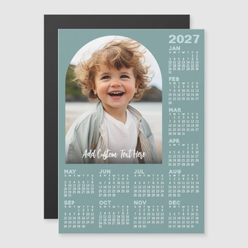 2027 Calendar with Photo - Full Year Magnetic Card