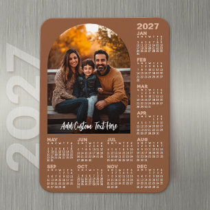 2027 Calendar with Photo - Full Year Terra Cotta Magnet