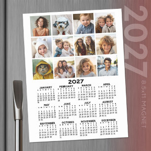 2027 Calendar with Photo - Full Year View Magnetic Dry Erase Sheet
