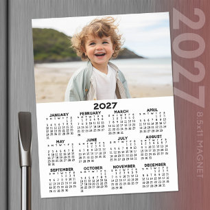 2027 Calendar with Photo - Full Year View Magnetic Dry Erase Sheet