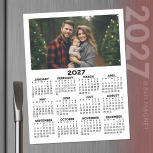 2027 Calendar with Photo - Full Year View Magnetic Dry Erase Sheet