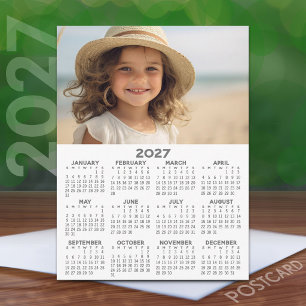 2027 Calendar with Photo - Full Year View Postcard