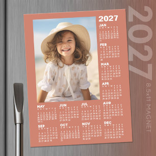 2027 Calendar with Photo - Light Terra Cotta Magnetic Dry Erase Sheet