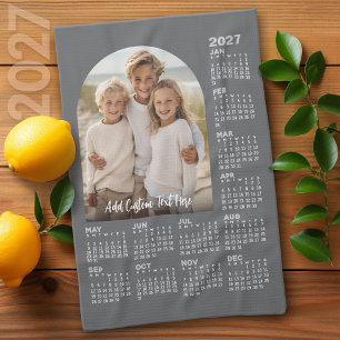 2027 Calendar with Photo - Modern Arch Kitchen Towel