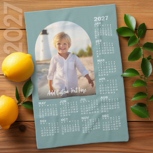 2027 Calendar with Photo - Modern Arch Kitchen Towel