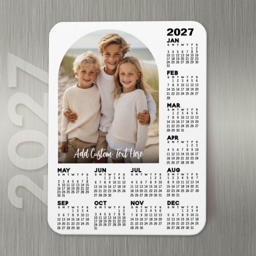 2027 Calendar with Photo - Modern Arch Magnet