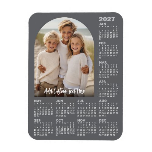2027 Calendar with Photo - Modern Arch Magnet