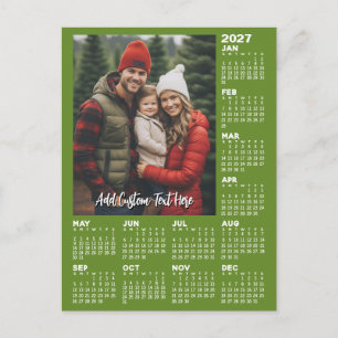 2027 Calendar with Photo - Modern Holiday Postcard