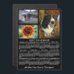 2027 Calendar Year Classic Black Custom 3 Photos Magnetic Invitation<br><div class="desc">This 2027 year, 3-photo and custom text / personalized monthly calendar magnetic card shows the days of the week for each month in classic, professional-looking white on a black background. This is a simple, bold yearly calendar to help you conquer the new year. Always know what date it is and...</div>