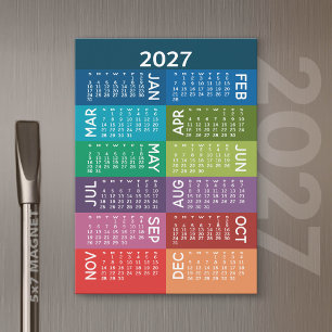 2027 Calendar - Year with funky colorful months