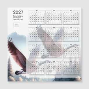 2027 Canadian Geese Business Logo Calendar Card