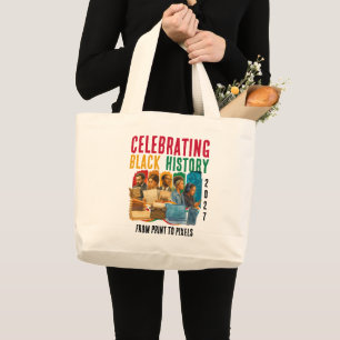 2027 Celebrating Black History Month Large Tote Bag