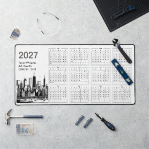 2027 Chicago Skyline Minimalist Desk Decor Mat