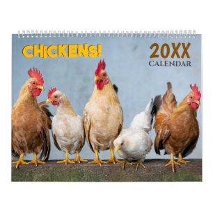 2027 Chickens Poultry Animal Wall  Calendar